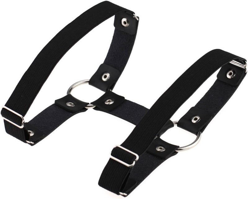Outman Adjustable Elastice 2 Rows Leather Leg Harness Garter Belt Punk Gothic Thigh Ring Garter - Image 3